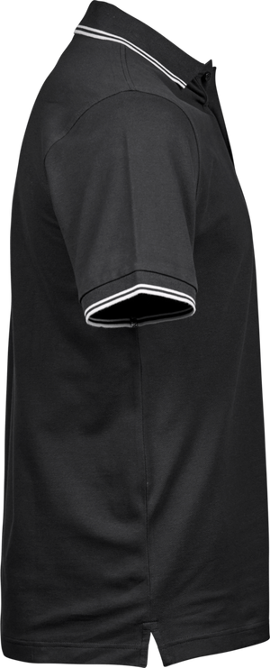 Luxury Stripe Stretch Polo, Sort/Hvid, Herre, Teejays - Style 1407