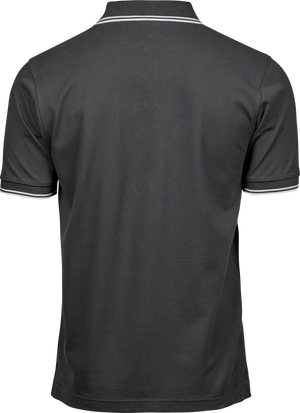 Luxury Stripe Stretch Polo, Mørk Grå/Hvid, Herre, Teejays - Style 1407