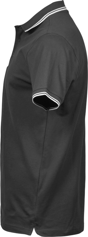 Luxury Stripe Stretch Polo, Mørk Grå/Hvid, Herre, Teejays - Style 1407