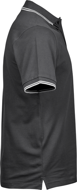 Luxury Stripe Stretch Polo, Mørk Grå/Hvid, Herre, Teejays - Style 1407