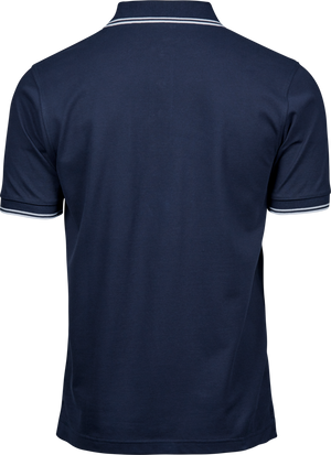 Luxury Stripe Stretch Polo, Navy/Hvid, Herre, Teejays - Style 1407