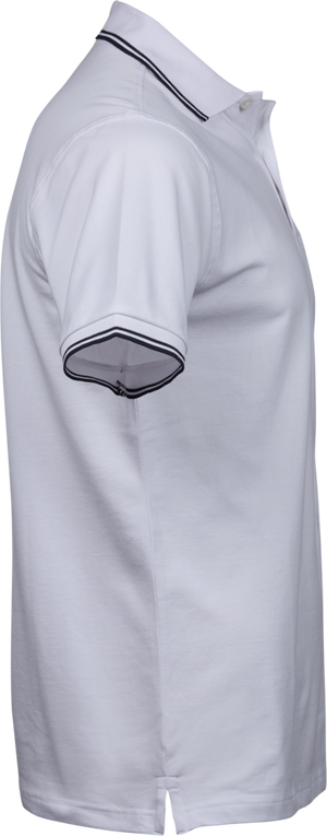 Luxury Stripe Stretch Polo, Hvid/Navy, Herre, Teejays - Style 1407