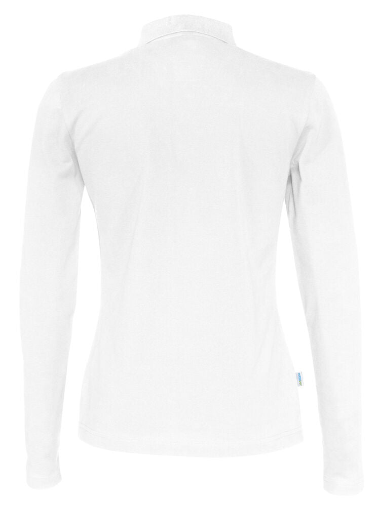 Pique Langærmet Polo, Hvid - Dame - Cottover 141017