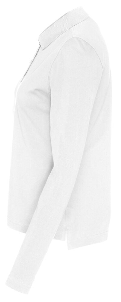 Pique Langærmet Polo, Hvid - Dame - Cottover 141017