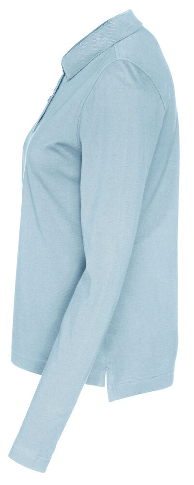 Pique Langærmet Polo, Lyseblå - Dame - Cottover 141017