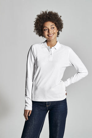 Pique Langærmet Polo, Lyseblå - Dame - Cottover 141017