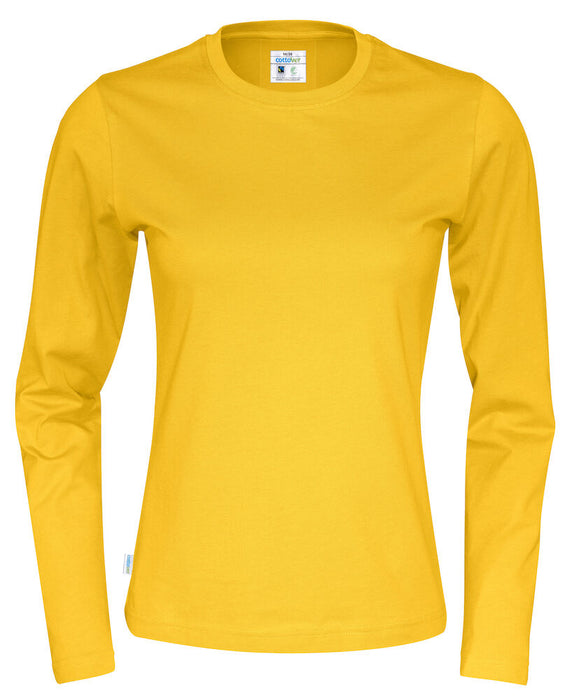 Langærmet T-shirt, Gul - Dame - Cottover 141019