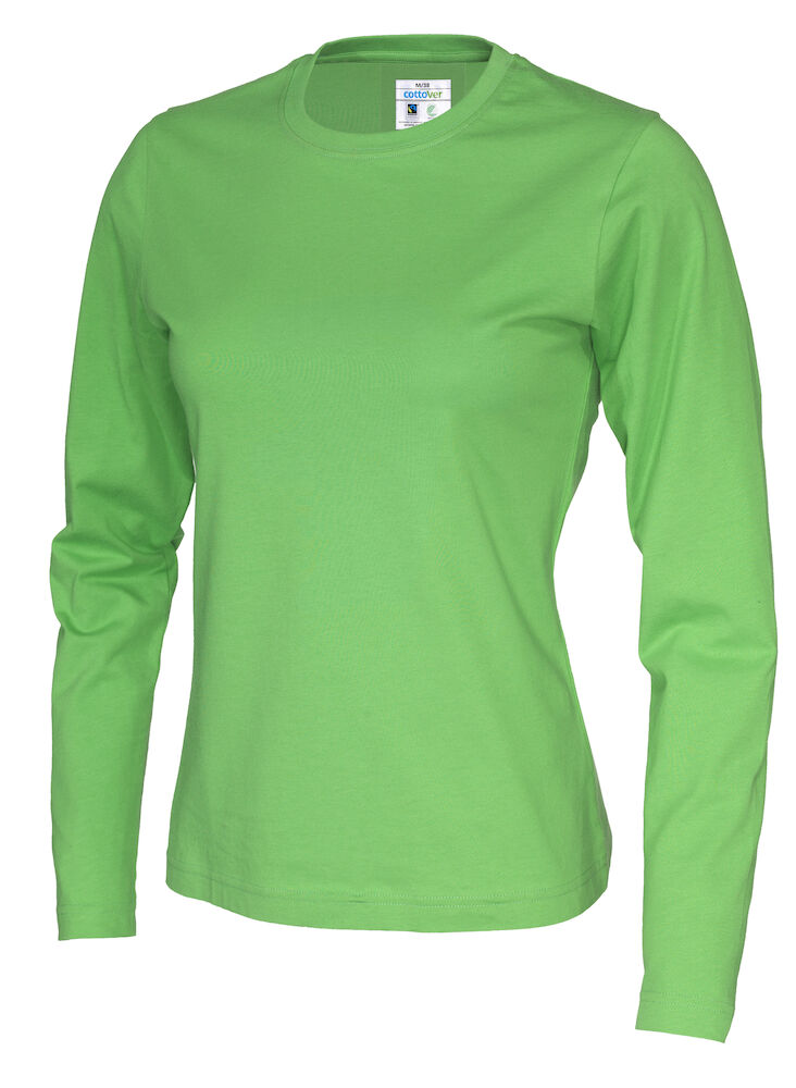 Langærmet T-shirt, Grøn - Dame - Cottover 141019