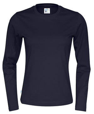 Langærmet T-shirt, Navy - Dame - Cottover 141019
