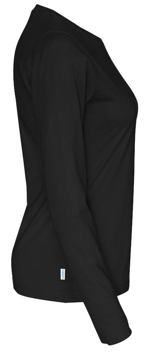 Langærmet T-shirt, Sort - Dame - Cottover 141019