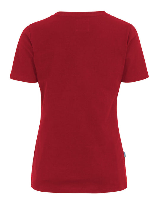 Slim Fit V-hals T-shirt, Rød - Dame - Cottover 141025