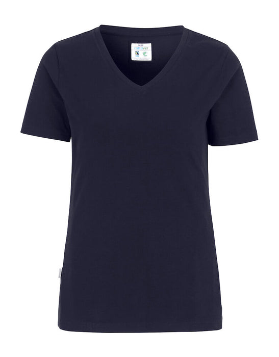 Slim Fit V-hals T-shirt, Navy - Dame - Cottover 141025