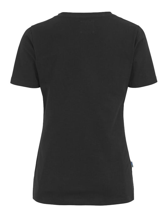 Slim Fit V-hals T-shirt, Sort - Dame - Cottover 141025