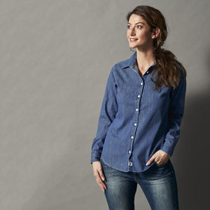 Denim Skjorte, Blå - Dame - Cottover 141035