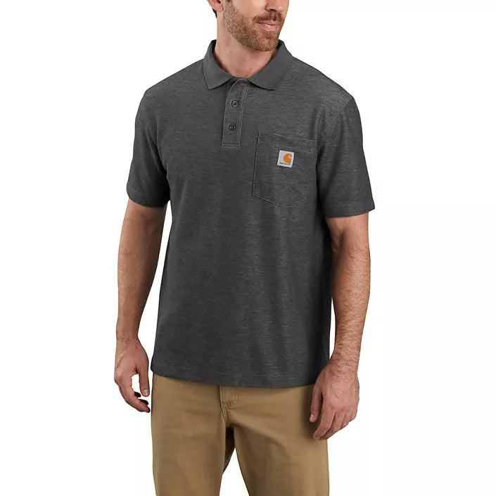 Carhartt Polo T-shirt, Carbon Heather, Herre - 106685