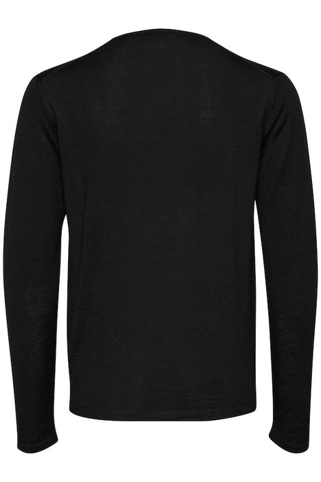 Kent Merino Knitted Pullover, Sort - Casual Friday 20501343 - 50003