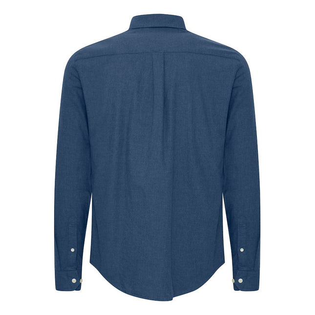 Anton Long Sleeved Shirt, Dark Navy Melange - Casual Friday 20504573 - 1940131
