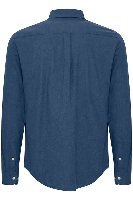 Anton Long Sleeved Shirt, Dark Navy Melange - Casual Friday 20504573 - 1940131
