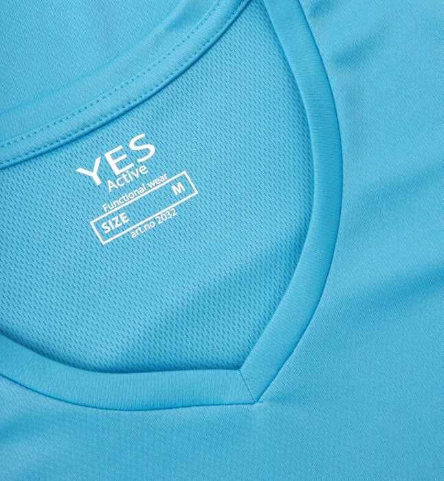 YES Active T-shirt - Dame - Cyan - ID 2032