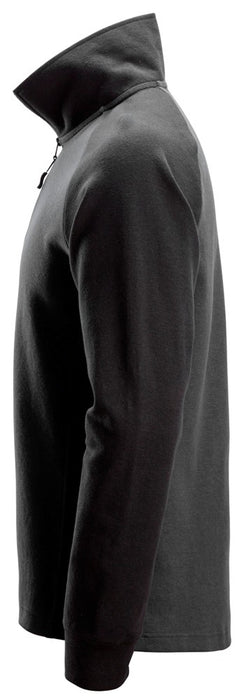 Tofarvet sweatshirt med kort lynlås, Stål Grå/Sort - Snickers 2841 - 5804