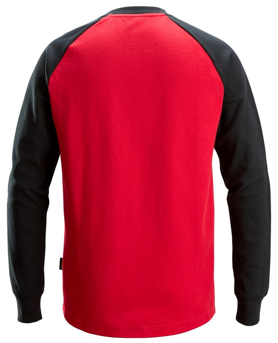 Tofarvet Sweatshirt, Chilli Rød/Sort - Snickers 2840 - 1604