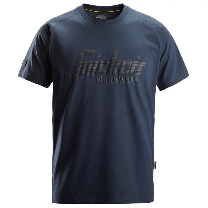 Logo T-shirt, Dark Navy Melange, Herre - Snickers 2590 - 4500