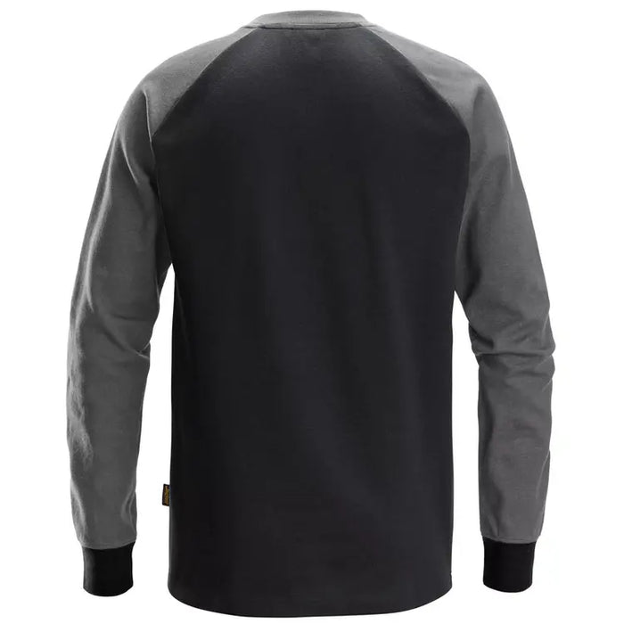 Tofarvet sweatshirt, Sort\Stål grå, Herre - Snickers 8400 - 0458