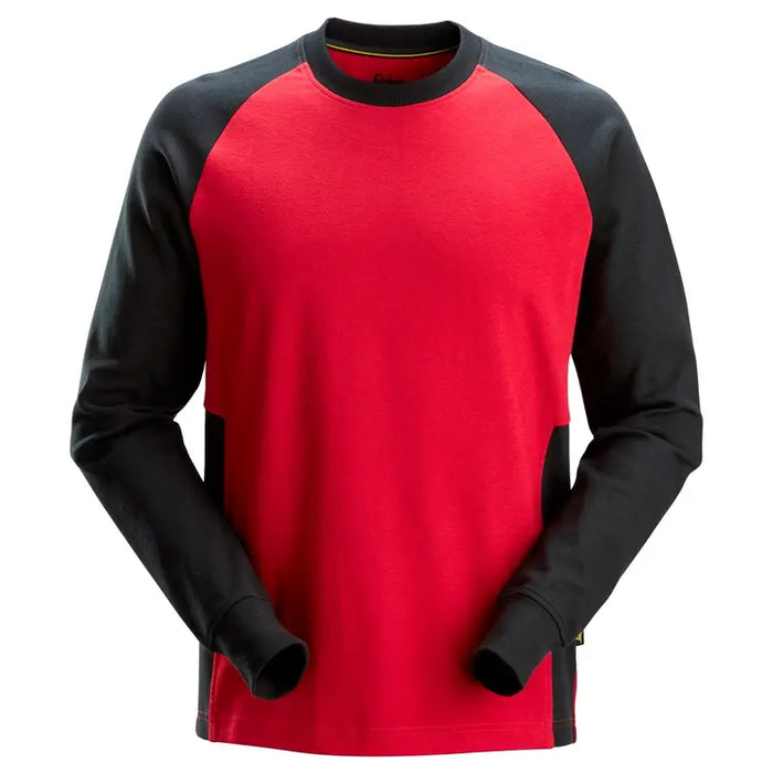 Tofarvet sweatshirt, Chilli rød/Sort, Herre - Snickers 8400 - 1604