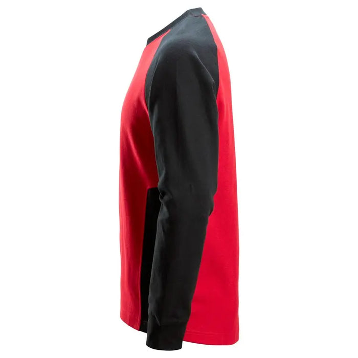 Tofarvet sweatshirt, Chilli rød/Sort, Herre - Snickers 8400 - 1604