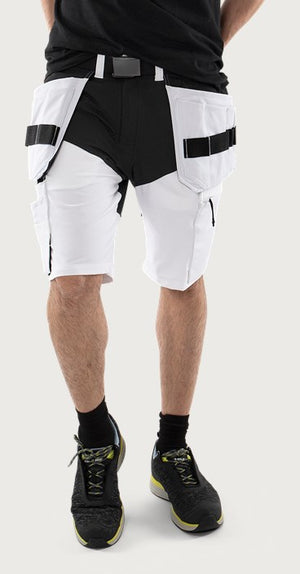Håndværker stretchshorts, Hvid/Sort, Kansas 2762