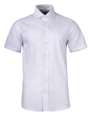 Strygefri Slim Fit Skjorte – Yellow Bow 50 K/Æ i Twill, Herre, Hvid - J.Harvest & Frost 2905022