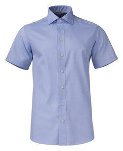 Strygefri Slim Fit Skjorte – Yellow Bow 50 K/Æ i Twill, Herre, Blå - J.Harvest & Frost 2905022