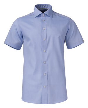 Strygefri Slim Fit Skjorte – Yellow Bow 50 K/Æ i Twill, Herre, Blå - J.Harvest & Frost 2905022