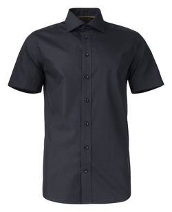 Strygefri Slim Fit Skjorte – Yellow Bow 50 K/Æ i Twill, Herre, Sort - J.Harvest & Frost 2905022