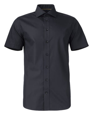 Strygefri Slim Fit Skjorte – Yellow Bow 50 K/Æ i Twill, Herre, Sort - J.Harvest & Frost 2905022