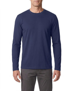 Basic T-shirt med langeærmer - Herre - Navy Blå - Clique 029033