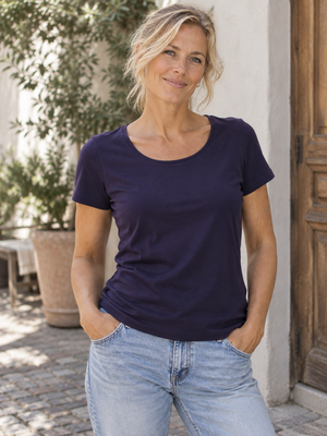 Lady Classic Tee, Navyblå