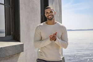 Carnation Sweater, Herre, Navy Melange - CUTTER & BUCK - 355426 - 554