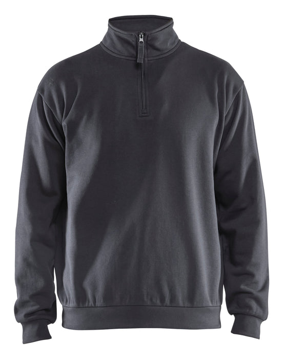 Sweatshirt Half Zip, Herre, Mellemgrå - Blåkläder 3587-1169-9600
