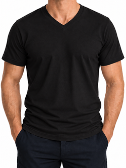 Comfort V-neck T-shirt Herre, Sort