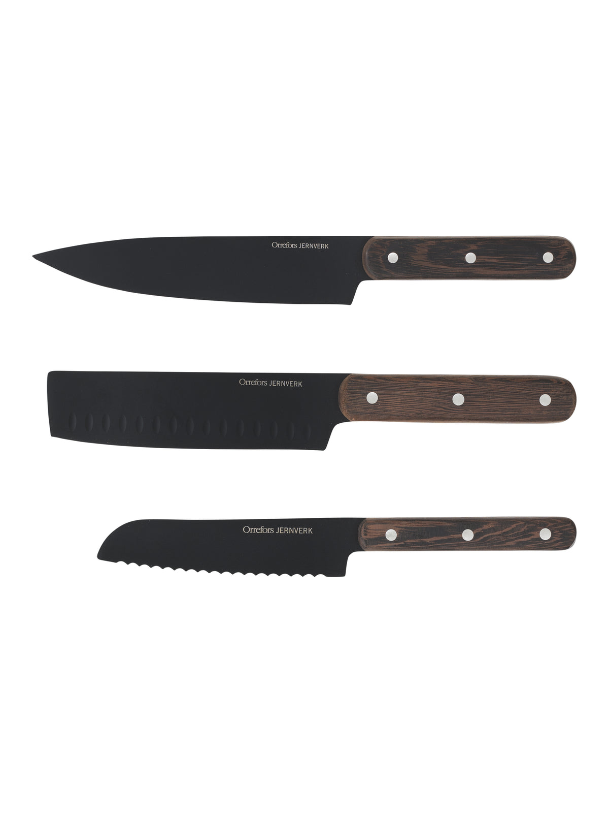 3-pak Knivsæt, Sort, Orrefors Jernverk 410869