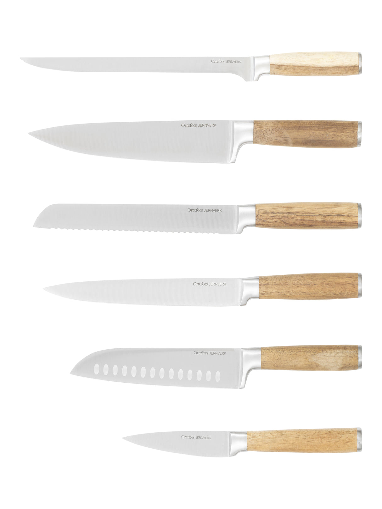 6-pak Køkkenknive, Stål, Orrefors Jernverk 410988