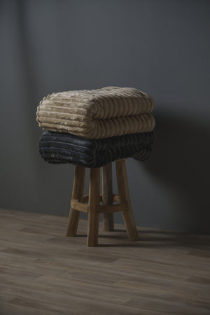 Ekstra Stor Cozy Plaid, Sand, Kosta Linnewäfveri 411315