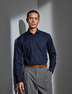 Fine Twill Moderne Business Skjorte, Navy, Seven Seas SS8