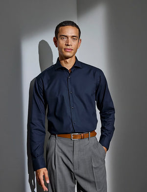 Fine Twill Moderne Business Skjorte, Navy, Seven Seas SS8