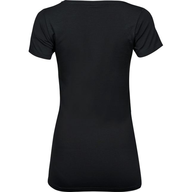 Stretch T-Shirt Ekstra Lang Dame - Sort - Teejays 455