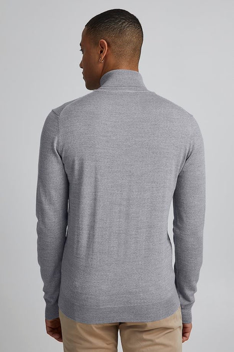 Konrad Knitted Pullover, Light Grey Melange - Casual Friday 501483 - 50813