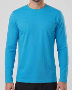 Basic T-shirt med langeærmer - Herre - Tyrkis - Clique 029033