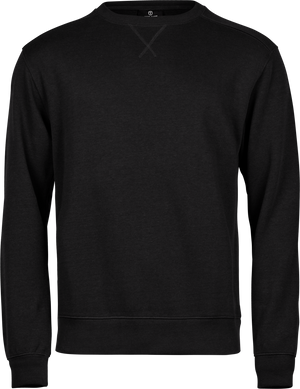 Essentiel crewneck-sweatshirt med X-stik, Sort, Herre - Style 5504