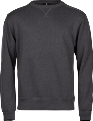 Essentiel crewneck-sweatshirt med X-stik, Mørk grå, Herre - Style 5504